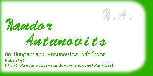 nandor antunovits business card